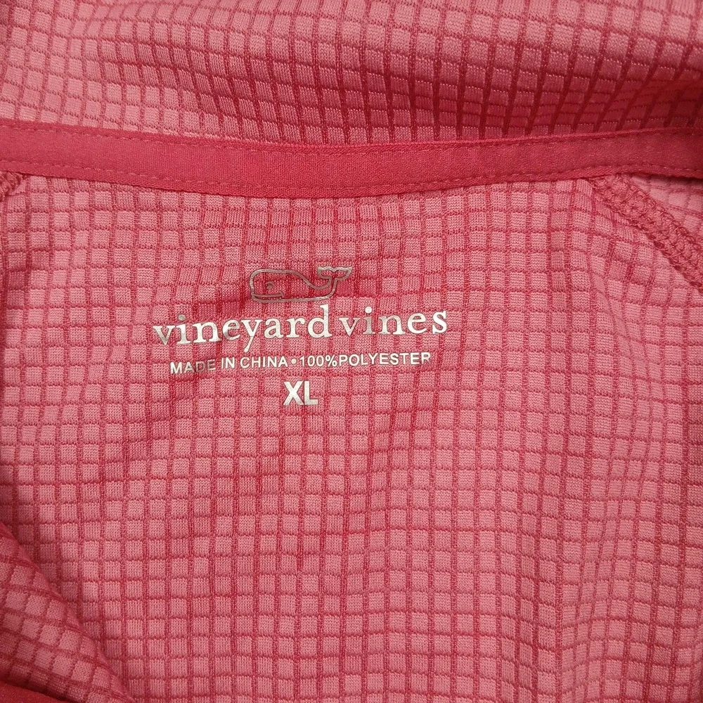 Vineyard Vines Pullover Mens XL Red Quarter Zip Long‎ Sleeve Polyester Outdoor